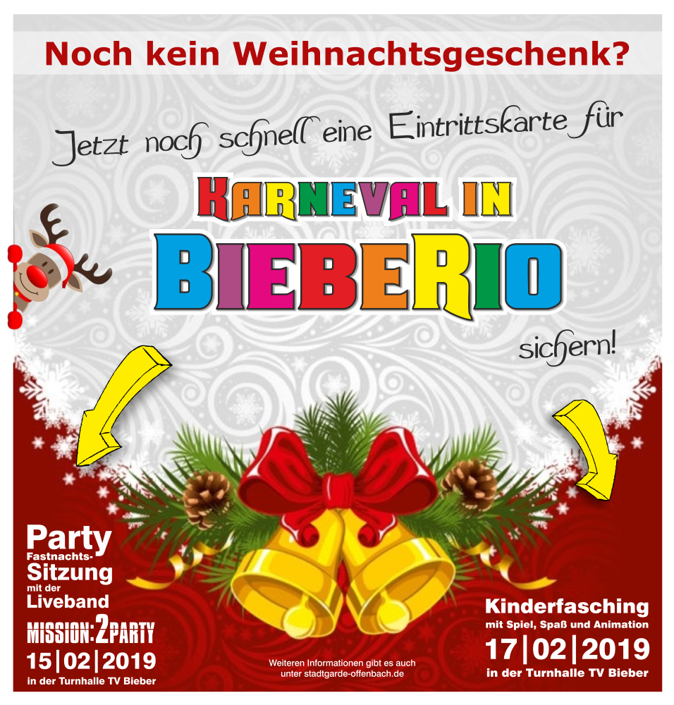 Stadtgarde Offenbach Sitzung 2019 - Weihnachtsgeschenk Flyer